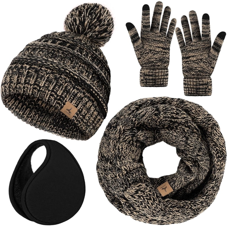 Winter Hat Scarf Gloves and Ear Warmer, Warm Knit Beanie Hat  display picture 3
