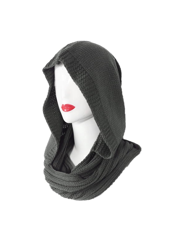 Winter Hat Warm Hooded for Infinity Scarf Cap Balaclava Pullover Chunky Knit Sha
