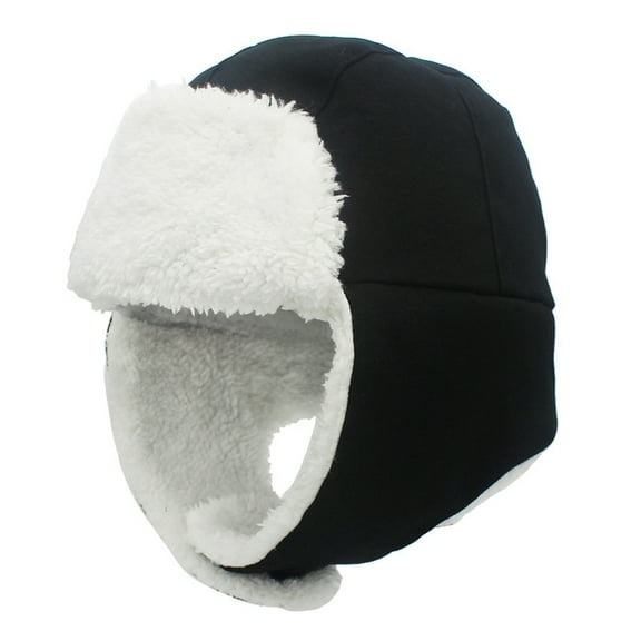 Winter Hat Waterproof &Windproof Winter Baby Beanie Fleece Lined Kids Bomber Hat Earflap Warm Hat for Boys Girls,black