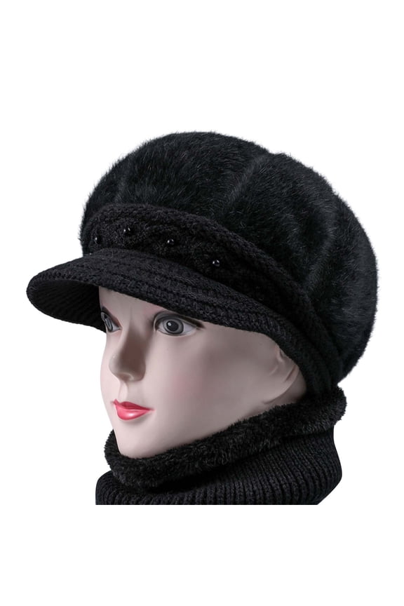 Winter Hat, Women's Knitted Basin Hat, Padded Cotton Warm Bonnet, Beanie Hat for Women, Cold Weather, Indoor Outdoor, Ultra Cozy, Gifts Baberdicy, Ideal for Women