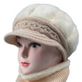 thumbnail image 1 of Winter Hat, Women's Knitted Basin Hat, Padded Cotton Warm Bonnet, Beanie Hat for Women, Cold Weather, Indoor Outdoor, Ultra Cozy, Gifts Baberdicy, Ideal for Women, 1 of 4