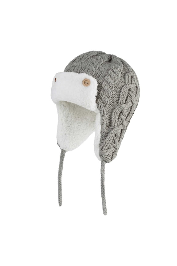 Winter Hat for Kids Boys Girls Lightweight Knitted Hats Fleece Earflap Windproof Warm Toddler Trapper Hat White for 2-5 Years