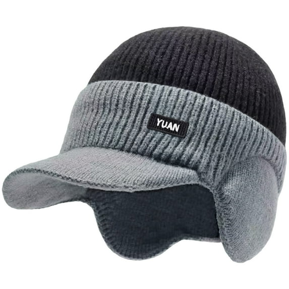 Winter Hat with Ear Flaps for Men Winter Beanie Hats Warm Fleece Line Knitted Outdoor Caps