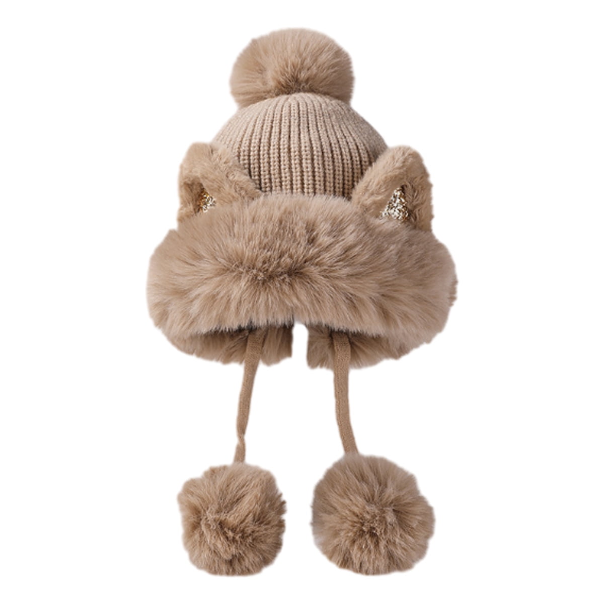 Winter Hats Cute Kint Hat Russian Fur Crochet Hat Slouchy Beanies