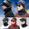 thumbnail image 1 of Winter Hats For Men Skullies Beanie Hat Winter Cap Men Women Wool Scarf Caps Set Bonnet Knitted Hat+Neckerchief Scarves, 1 of 10