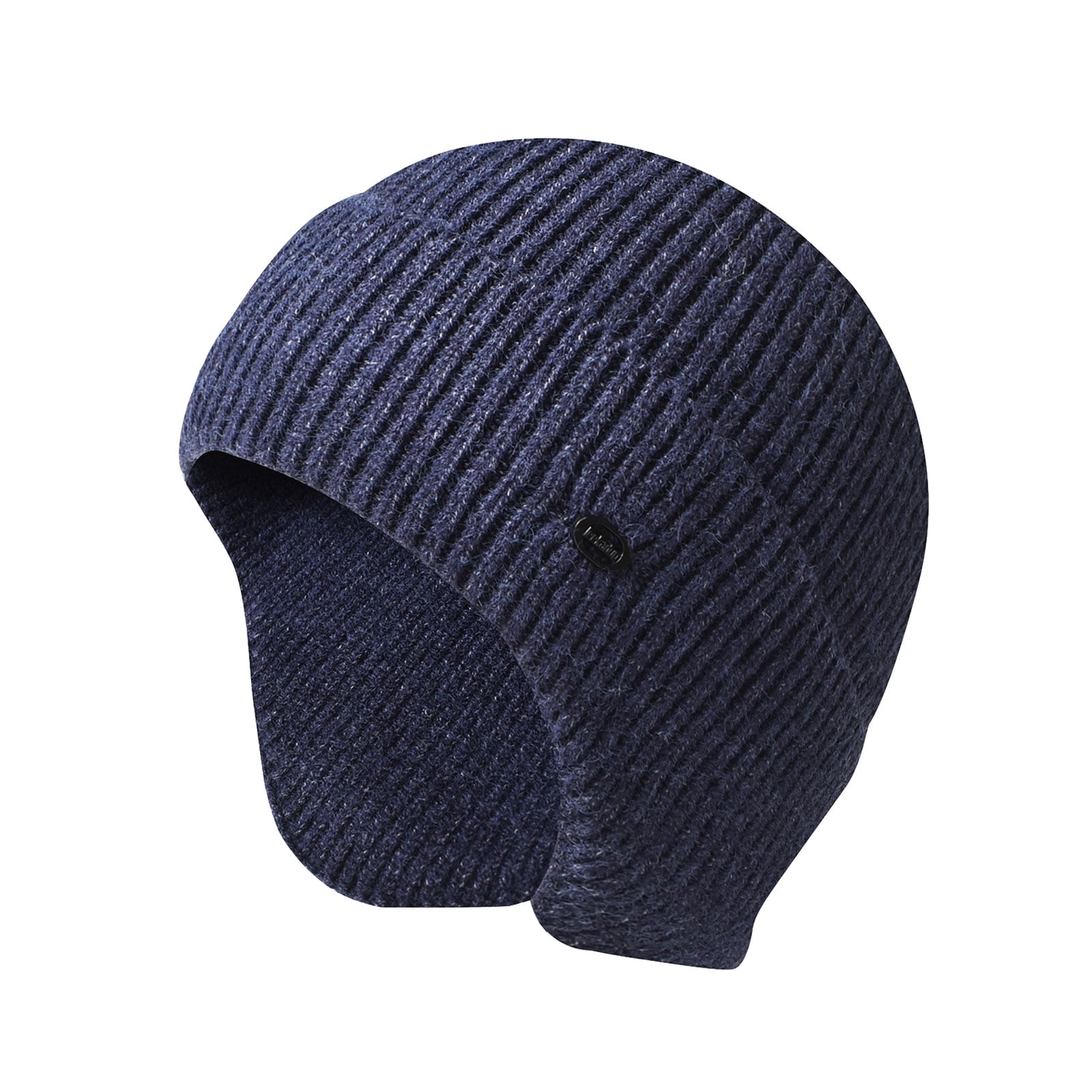 LLmoway Winter Beanie Hat For Men & Women - Fleece Lined Stretchy Skull Cap, Navy Blue, One Size Fits Most