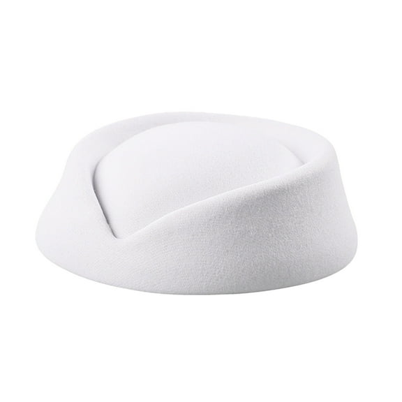 Winter Hats For Women Mvrlsh Fascinator Base Wool Pillbox Hat Hostesses Millinery Making Soft Polyester White One Size