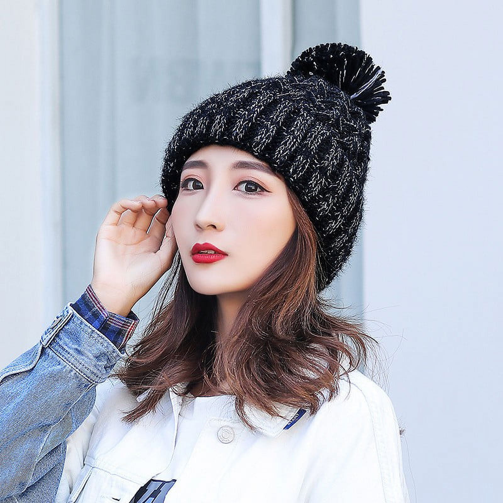 Winter Hats For Women With Ear Flaps Women Winter Hats Thick Cable Women Hat Warm Lined Knitted