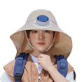 thumbnail image 1 of Winter Hats Kids Solar Fan Hat with Wide Brim for Sun Lightweight Cap for Outdoor Activities Adjustable Breathable Design for Boys and Girls, 1 of 4