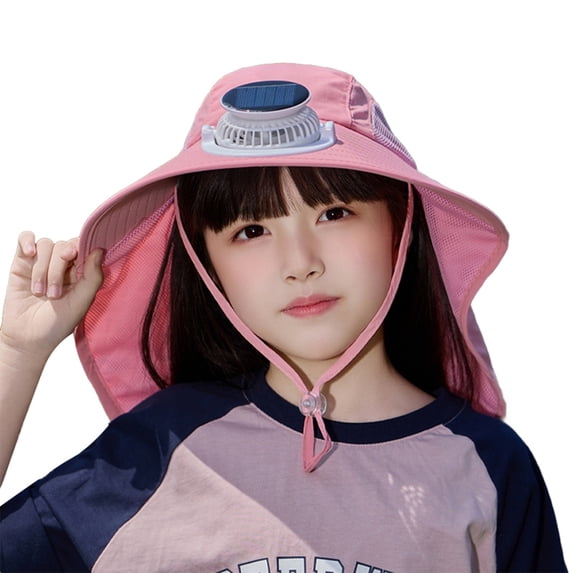 Winter Hats Kids Solar Fan Hat with Wide Brim for Sun Lightweight Cap for Outdoor Activities Adjustable Breathable Design for Boys and Girls