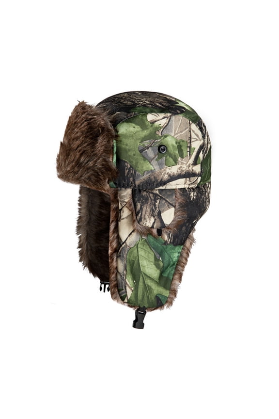 Winter Hats for Men Women Camouflage Trapper Hat Faux Fur Lined Ushanka Ear Flap Ski Cap Windproof Thermal Cold Weather Gear for Hunting Outdoor Sports Everyday Casual Apparel Gear