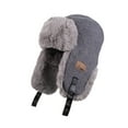 thumbnail image 1 of ZQUUVOU Winter Hats With Mask Trapper Trooper Hat With Ear Flaps Russian Ushanka Hats Men Women A-Gray, 1 of 8