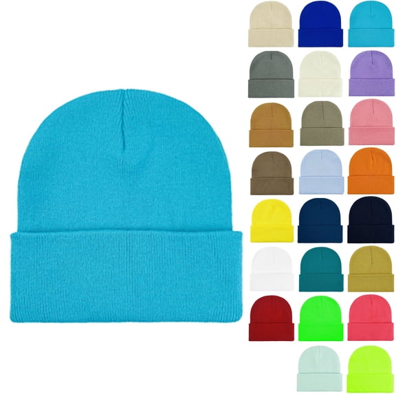 Winter Hats for Women Cold Weather Knit Winter Hats Cap for Women Men Casual Thick Casual Lightweight Knit Hats Unisex Skull Cap Beanies Knitted Cuff Hats Caps Roll-up Edge Hats Outdoors