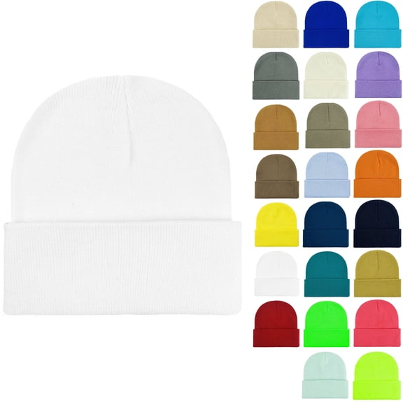 Winter Hats for Women Cold Weather Knit Winter Hats Cap for Women Men Casual Thick Casual Lightweight Knit Hats Unisex Skull Cap Beanies Knitted Cuff Hats Caps Roll-up Edge Hats Outdoors