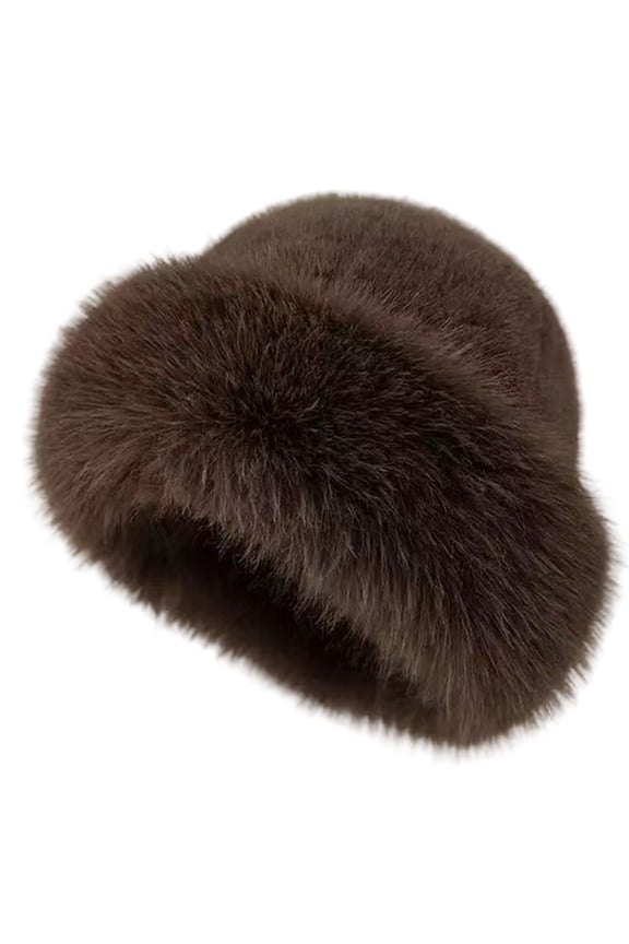 Winter Hats for Women Faux Fur Mongolian Hat Thick Warm Plush Cossack Cap Fluffy Thermal Snow Headwear Cold Weather Gear for Chilly Morning Commute Everyday Casual Apparel Accessories