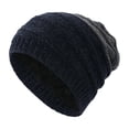 thumbnail image 1 of Winter Hats for Women Fleece Lined Beanie Knit Chunky Womens Snow Cap Winter Fashion Men's And Women's Unisex Outdoor Knitted Warm Protection Cap Navy, 1 of 2