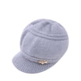 thumbnail image 1 of Winter Hats for Women Fleece Lined Beanie Knit Chunky Womens Snow Cap Women's Solid Color Knitted Wool Hat With Thick Velvet And Warm Ear Protection Hat Gray, 1 of 1