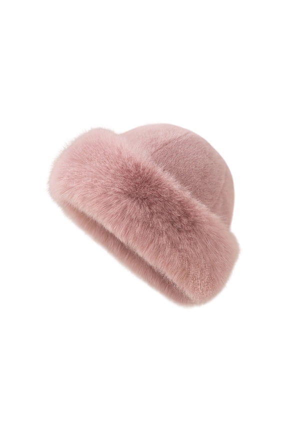Winter Hats for Women Luxurious Faux Fur Bucket Hat, Stylish Plush Warm Outdoor Snow Cap, Thickened Thermal Furry Headwear for Cold Weather Everyday Casual Apparel Fashion Gear Winter Accessories
