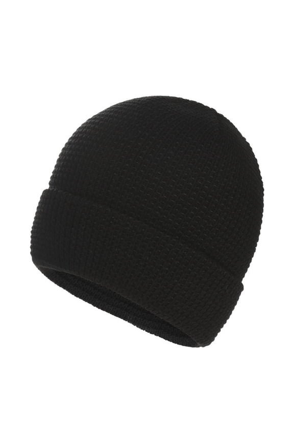 Winter Hats for Women Men Waffle Knit Beanie, Solid Color Rolled Cuff Pullover Skull Cap Thermal Cold Weather Gear for Chic Street Style Chilly Morning Commute Everyday Casual Apparel