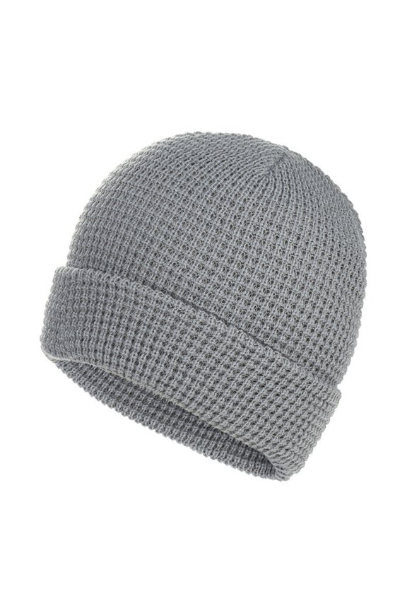 Winter Hats for Women Men Waffle Knit Beanie, Solid Color Rolled Cuff Pullover Skull Cap Thermal Cold Weather Gear for Chic Street Style Chilly Morning Commute Everyday Casual Apparel