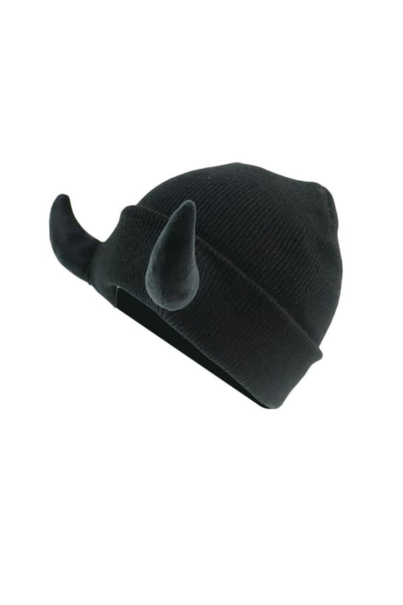 Winter Hats for Women Men, Winter Windproof Warm Hat with Ear Flap, FNGZ Devil Horn Knit Beanie Hat for Men and Women, Hip Hop Demon Horn Cap for Winter, Warm Skiing, and Outdoor Activities