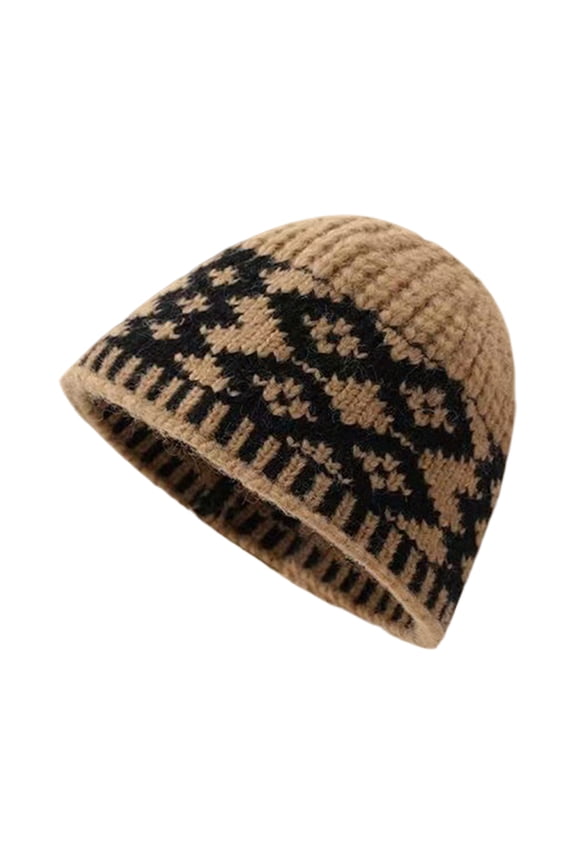 Winter Hats for Women Thick Warm Thermal Patterned Beanie Jacquard Knitted Skull Cap Soft Plush Lined Cold Hat for Outdoor Chilly Morning Commute Everyday Casual Apparel Fashion Accessories Set