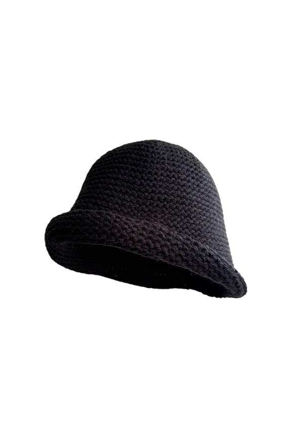 Winter Hats for Women Wool Knitted Bucket Hat, Rolled Edge Fisherman Cap Solid Color Thermal Warm Basin Hat Cold Weather Gear for Chic Streetwear Chilly Morning Commute Everyday Casual Apparel