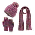 thumbnail image 1 of Winter Hats for Kids Gloves Scarf 3 Piece Set Knit Thick Winter Lined Windproof Ski Outdoor Warm Suit,Size:3-12 Years, 1 of 7