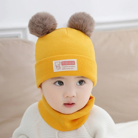 Winter Hats for Kids Scarf Sets Soft Knit Beanie Warm Cute Winter Hat Hats for Baby Girls hats