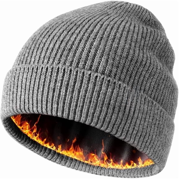 Winter Hats for Men Women Fleece Lined Beanie Warm Cuffed Outdoor Skull Cap