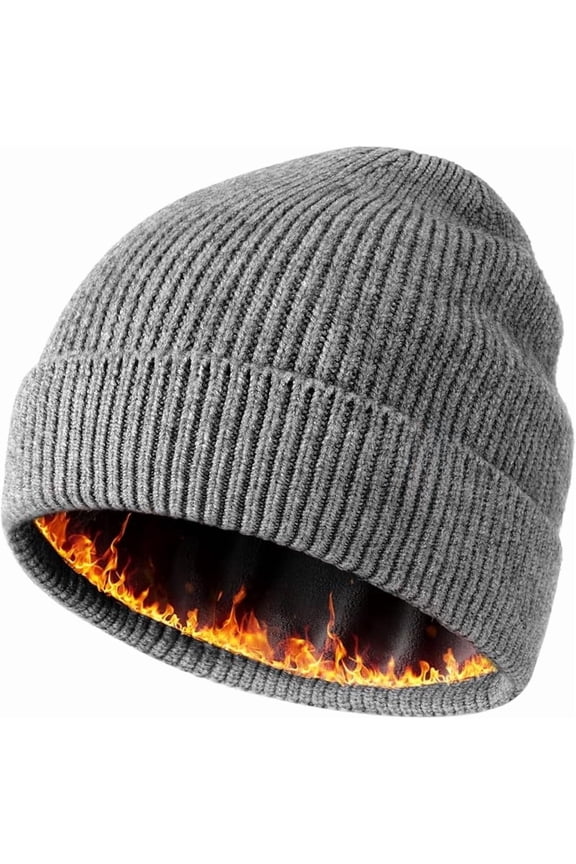 Winter Hats for Men Women Fleece Lined Beanie Warm Cuffed Outdoor Skull Cap