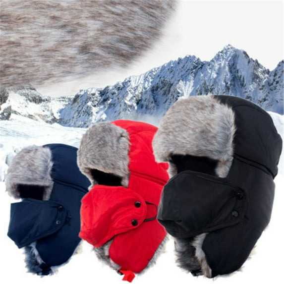 Winter Hats for Men Women Trooper Hunting Hat Ushanka Fleece Warm Hat Ski Hat with Ear Flaps Windproof Waterproof Warm Hat