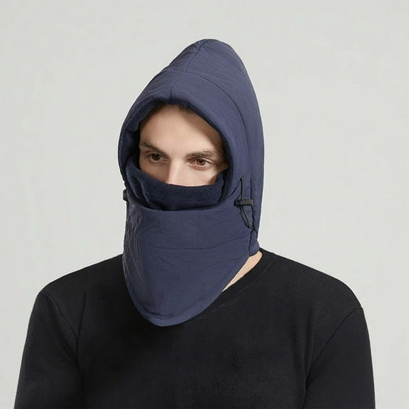 Winter Hats for Men Women with Neck-Gaiters and Mask 3 in 1 Thermal Warm Fleece Lined Windbreaker Adjustable Solid Color Cycling Ski Snow Hat