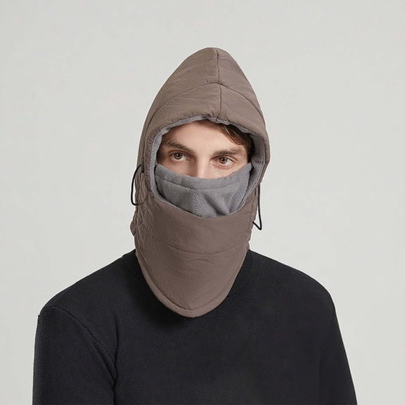 Winter Hats for Men Women with Neck-Gaiters and Mask 3 in 1 Thermal Warm Fleece Lined Windbreaker Adjustable Solid Color Cycling Ski Snow Hat