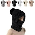 thumbnail image 1 of Winter Hats for Women Cold Weather, Women’s Thermal Knit Hood – Fleece-Lined Winter Hat, Neck Warmer & Face Cover Combo(Black*1pc), 1 of 6