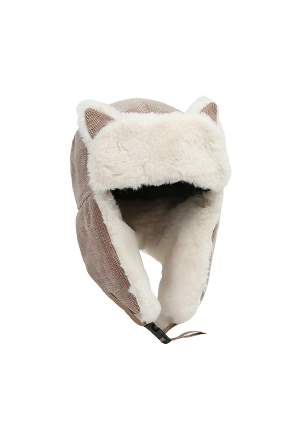 Winter Hats for Women Ear Cute Cat Knitted Knit Cable Ear Outdoor Beanie Hat