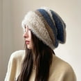 thumbnail image 1 of Winter Hats for Women Fleece Lined Beanie Knit Chunky Womens Snow Cap Women's Casual Winter Plush Pile Hat Ear Protector Head Cold Hat Blue, 1 of 6