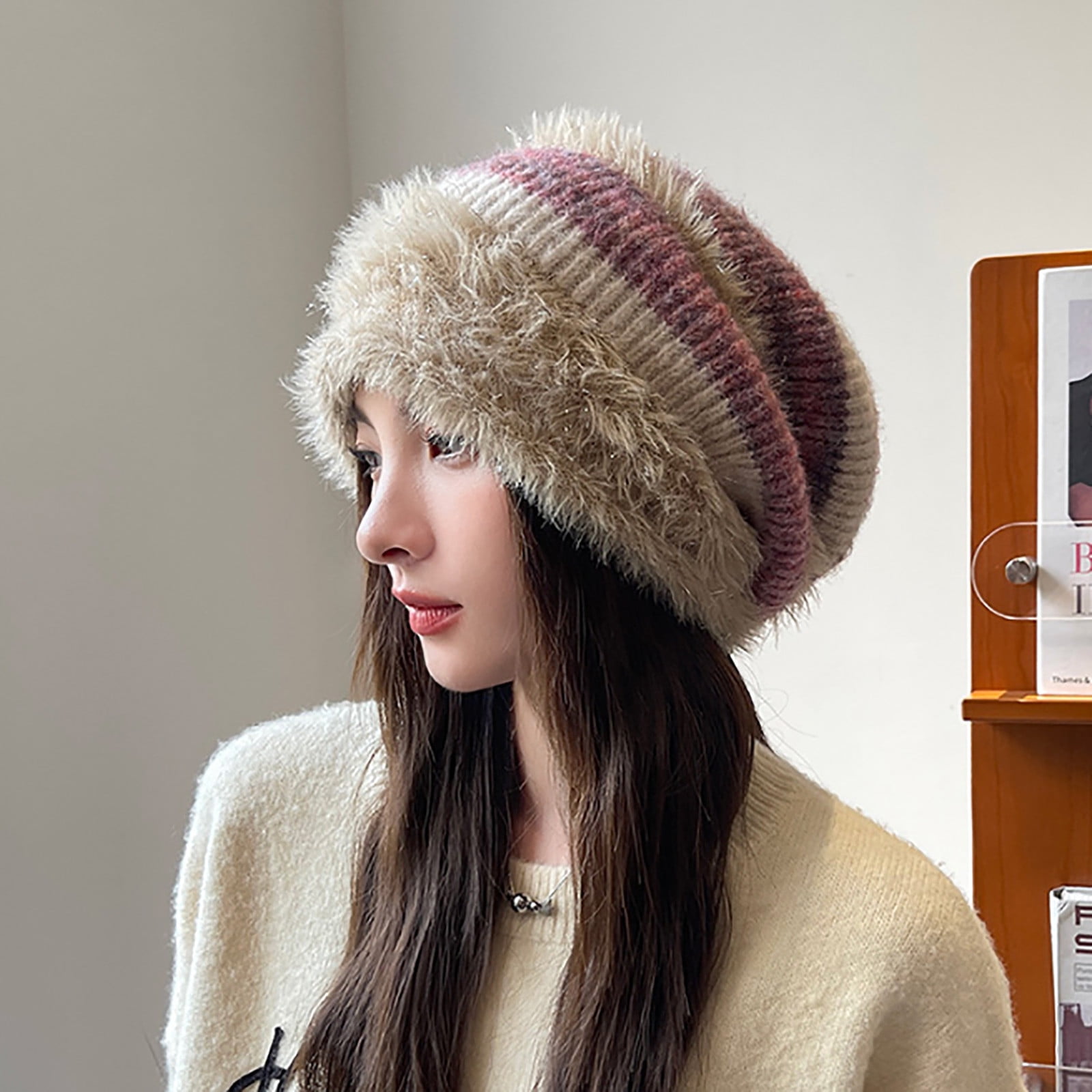 Women’s Brown Winter Fleece-Lined Chunky Knit Beanie Snow Hat Cap The North Face Women main image 4