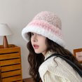 thumbnail image 1 of Winter Hats for Women Fleece Lined Beanie Knit Chunky Womens Snow Cap Women's Winter Plush Warm Ear Protection Matching Color Bucket Basin Hat Pink, 1 of 6