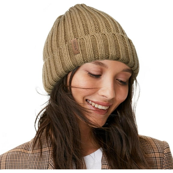 Winter Hats for Women Fleece Lined Beanie Knit Chunky Womens Snow Cap