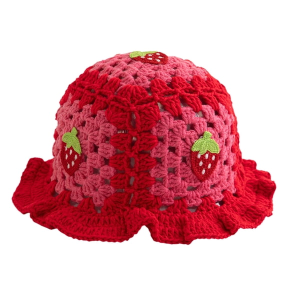 Winter Hats for Women Hat Hat for Women Strawberry Crochet Bucket Hat Strawberry Crochet Hat Winter Fall Clothes Cap