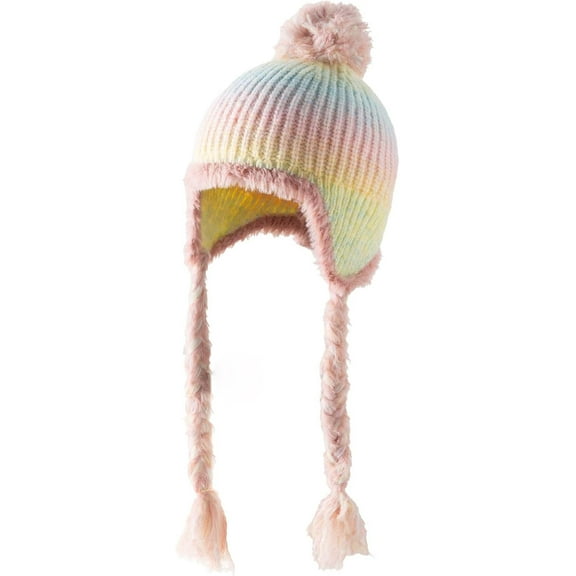 Winter Hats for Women Knit Beanie Soft Warm Fleece Lined Long Ear Straps Snow Ski Cap for Outdoor