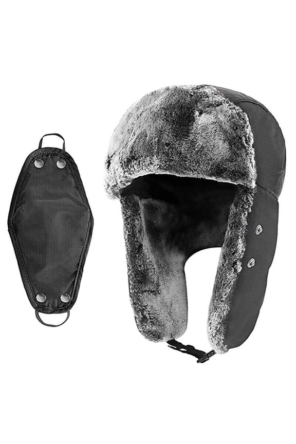 Winter Hats for Women Men Trapper Hat with Ear Flaps Warm Fur Fuzzy Hats for Cold Weather Trapper Hat Ear Flaps