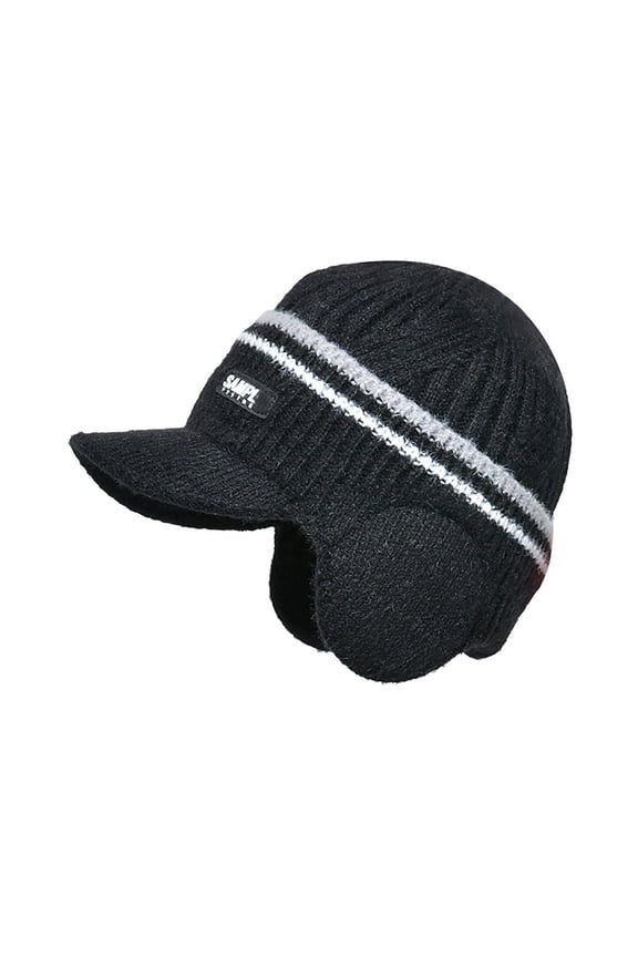 Seductiva Clothing Trucker Hats Men Winter Hat Lined Knit Hats with Visor Warm Earflaps Ski Cap Original Classic Low Profile 1PC