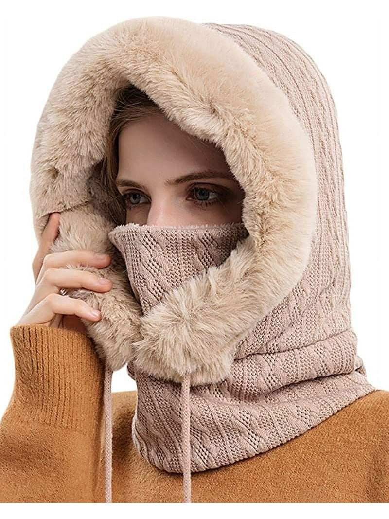 Winter Hats for Women - One Piece Faux Fur Hat Scarf Warm  display picture 1