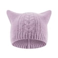thumbnail image 1 of Winter Hats for Women Winter Hat Children's Baby Hat Cat Ear Protector Plush Knitting Solid Color Pullover Cap, 1 of 3