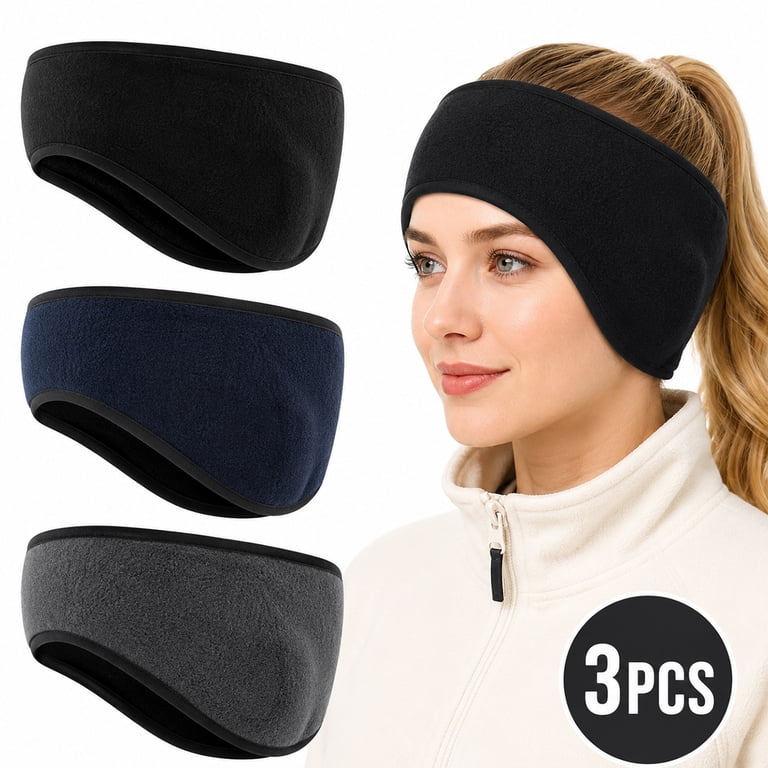 Kabuer Winter Headband Fleece Ear Warmers, Warm Ear Muffs  display picture 1