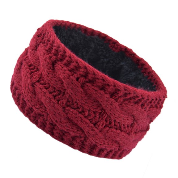 Winter Headbands Fuzzy Fleece Lined Ear Warmers Headband Thick Knit Ear Muffs Winter Ear Covers Cold Weather Christmas Gift Stocking Stuffers for Women
