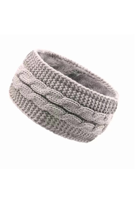 Winter Headbands Fuzzy Fleece Lined Ear Warmers Headband Thick Knit Ear Muffs Winter Ear Covers Cold Weather Christmas Gift Stocking Stuffers for Women