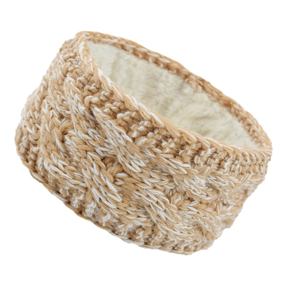 Winter Headbands Fuzzy Fleece Lined Ear Warmers Headband Thick Knit Ear Muffs Winter Ear Covers Cold Weather Christmas Gift Stocking Stuffers for Women